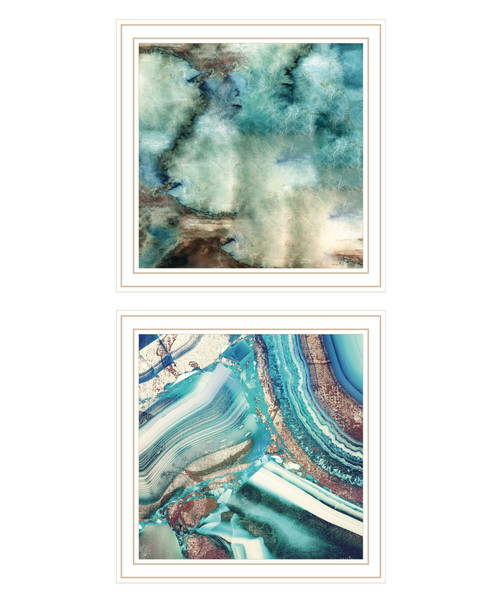 Set Of Two Earth Tones I And Sea Ii 2 White Framed Print Wall Art 408070 By Homeroots