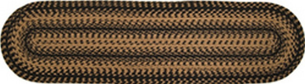 Ebony Braided Oval Runner 13X48 G01579 By CWI Gifts