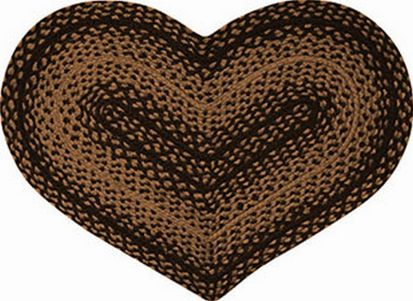 Braided Ebony Heart Rug G01723 By CWI Gifts