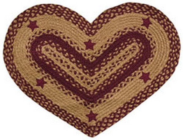 Wine Star Appliqued Heart Rug G01856 By CWI Gifts
