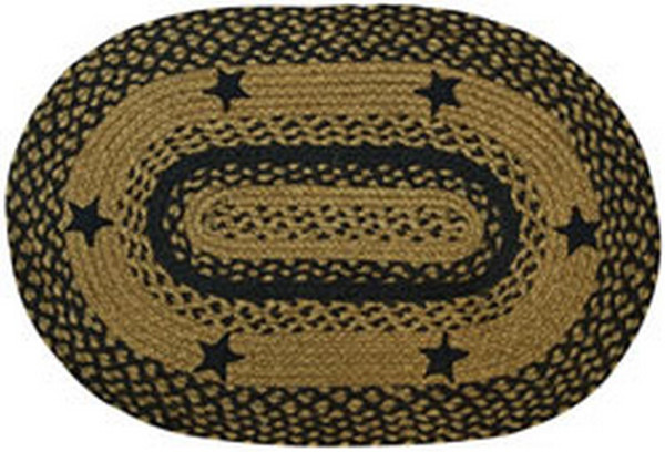 Black Star Oval Rug 20X30 G01857 By CWI Gifts