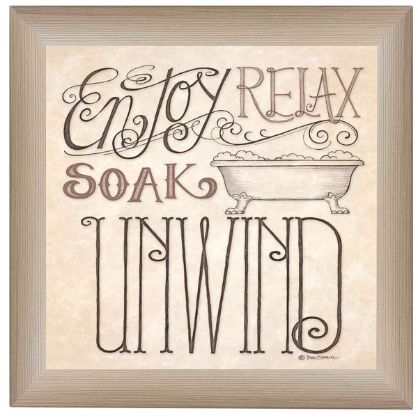 Soak & Relax 1 Brown Framed Print Wall Art 415813 By Homeroots