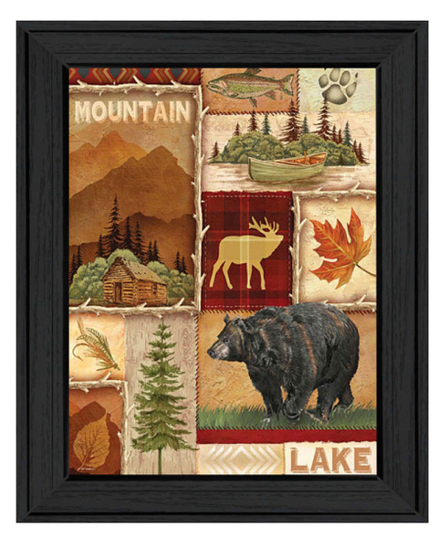 Lodge Collage I Black Framed Print Wall Art 415973 By Homeroots