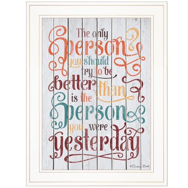 The Only Person Colorful Motivational White Framed Print Wall Art 416025 By Homeroots