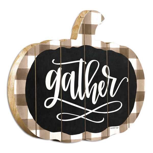 Gather Printed On A Pumpkin Unframed Print Wall Art 416058 By Homeroots