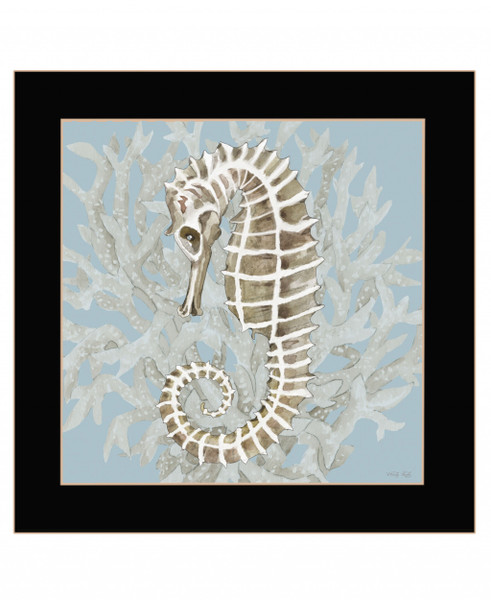 Coral Seahorse Ii 1 Black Framed Print Wall Art 416108 By Homeroots