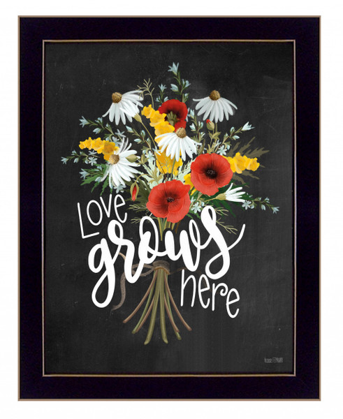 Love Grows Here Black Framed Print Wall Art 416155 By Homeroots