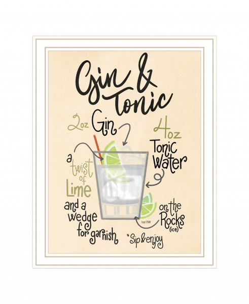 Gin And Tonic White Framed Print Wall Art 416159 By Homeroots