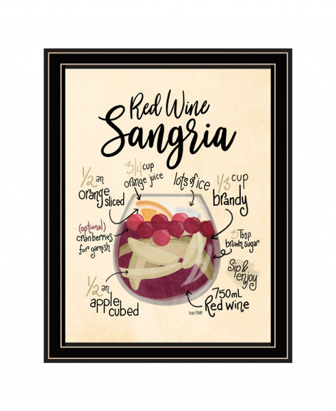 Red Wine Sangria Black Framed Print Wall Art 416166 By Homeroots
