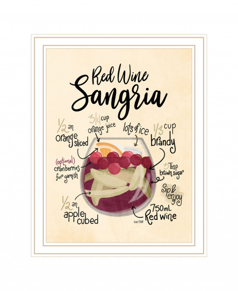 Red Wine Sangria White Framed Print Wall Art 416167 By Homeroots