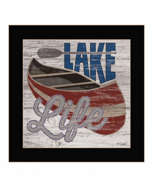 Lake Life Canoe 1 Black Framed Print Wall Art 416171 By Homeroots