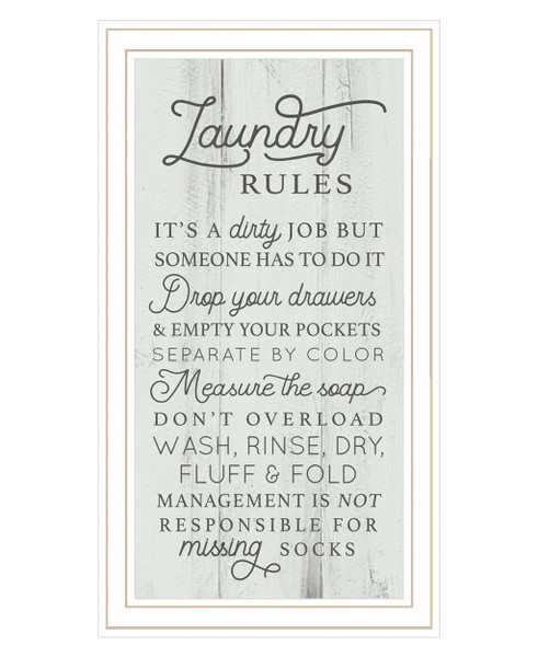 Laundry Rules 2 White Framed Print Wall Art 416178 By Homeroots