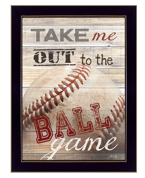 Take Me Out To The Ball Game 3 Black Framed Print Baseball Wall Art 416181 By Homeroots