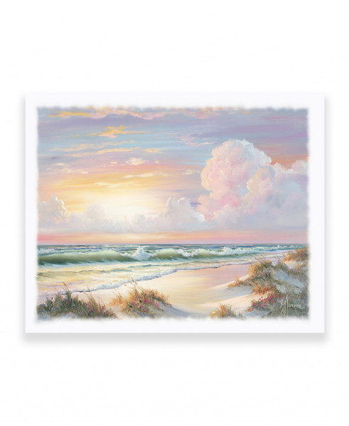 Golden Sunset On Crystal Cove 2 White Wrapped Canvas Print Wall Art 416208 By Homeroots