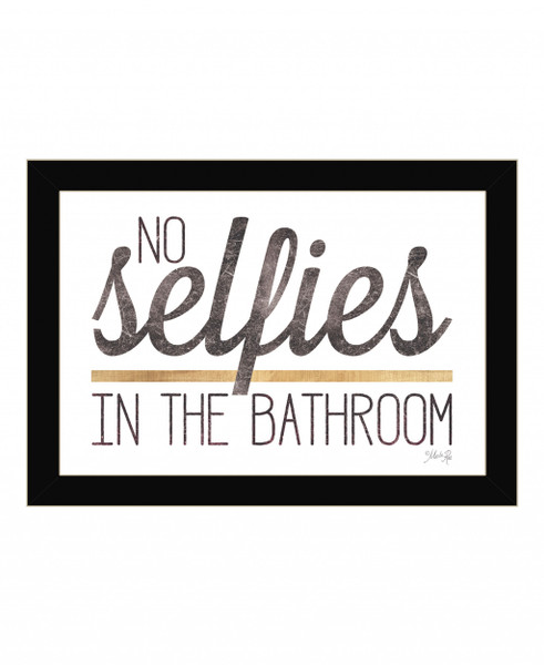 No Selfies In The Bathroom 4 Black Framed Print Wall Art 416226 By Homeroots