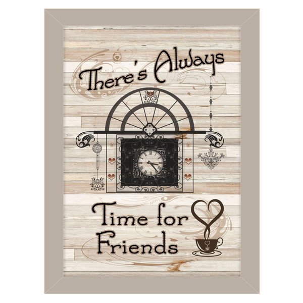 Time For Friends 1 Gray Framed Print Wall Art 416286 By Homeroots
