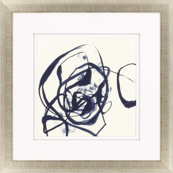 Indigo Abstract Ribbons Ii Framed Art Gold Picture Frame Print Wall Art 416325 By Homeroots