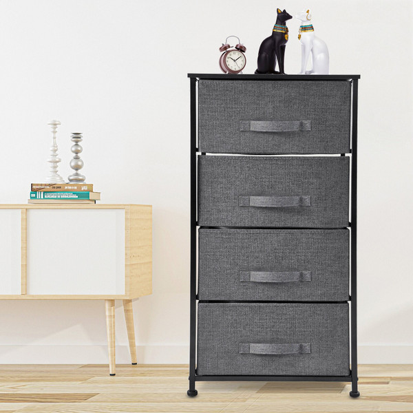 18" Dark Grey Standard Accent Chest With Four Drawers 470351 By Homeroots