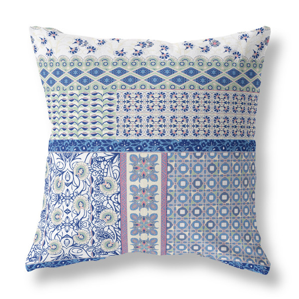 16" Blue Lavender Patch Indoor Outdoor Throw Pillow 470523 By Homeroots