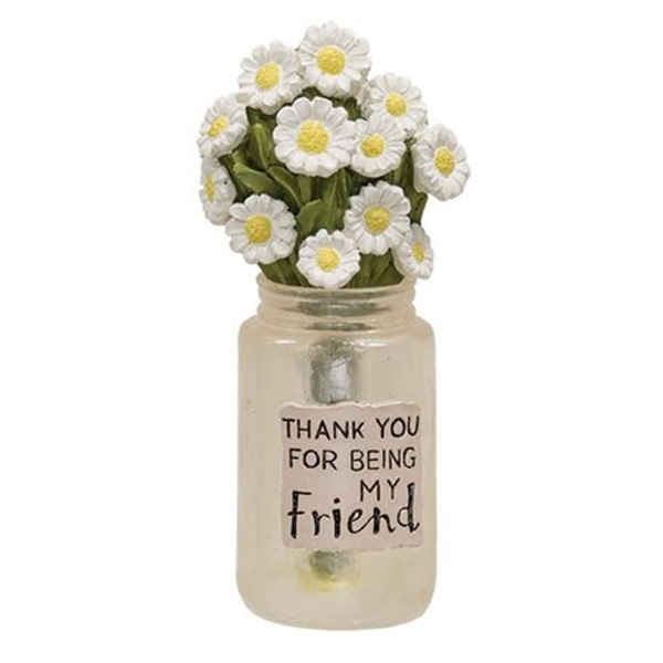 Friend Resin Jar With Daisies G11812 By CWI Gifts