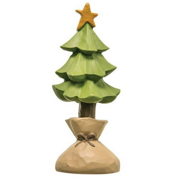 Resin Christmas Tree In Sack G11885 By CWI Gifts