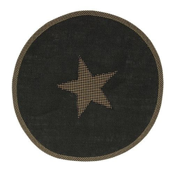 Black Star Round Mat (Pack Of 5) G12383 By CWI Gifts