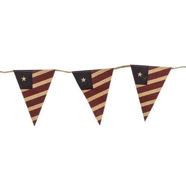 Burlap Pennant Flag Garland 6' G12395 By CWI Gifts
