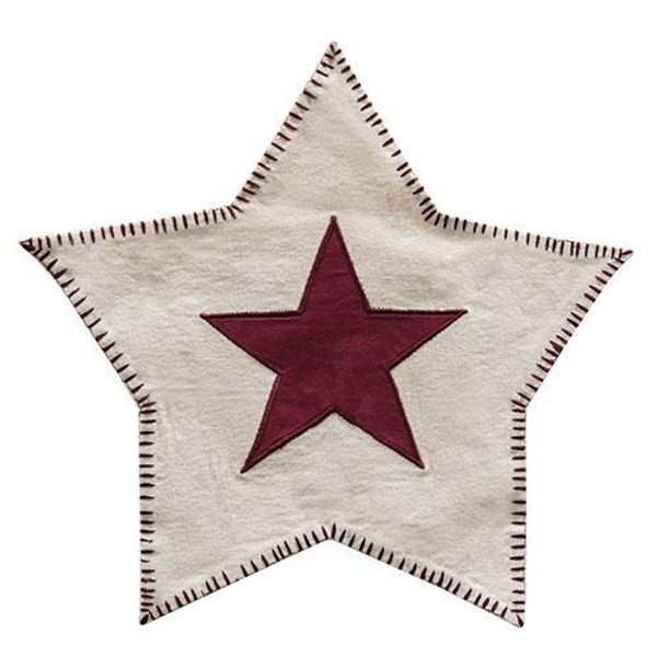 Red Star-Shaped Mat G12489 By CWI Gifts