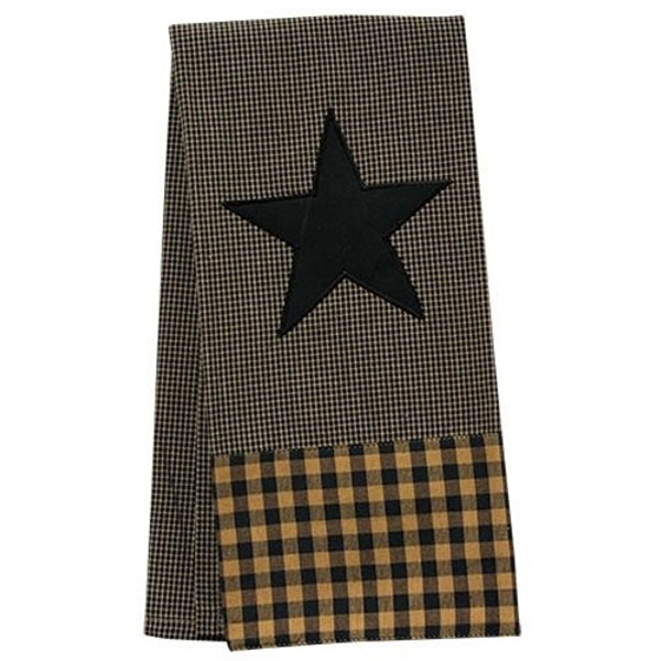Black Star Dish Towel 18X30 G12772 By CWI Gifts