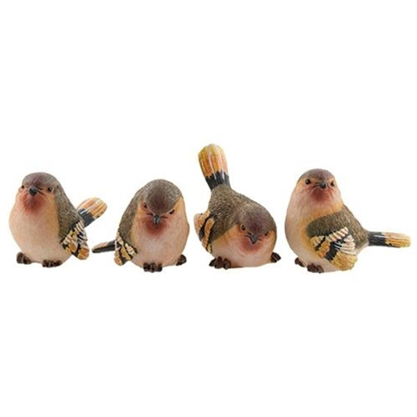 Small Resin Finch 4 Asstd. (Pack Of 4) G13083 By CWI Gifts
