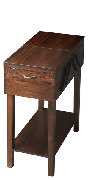 28" Dark Brown Solid Wood Rectangular End Table With Drawer And Shelf 476441 By Homeroots