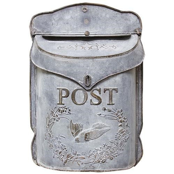 *Galvanized Metal Post Box G15AC00112 By CWI Gifts