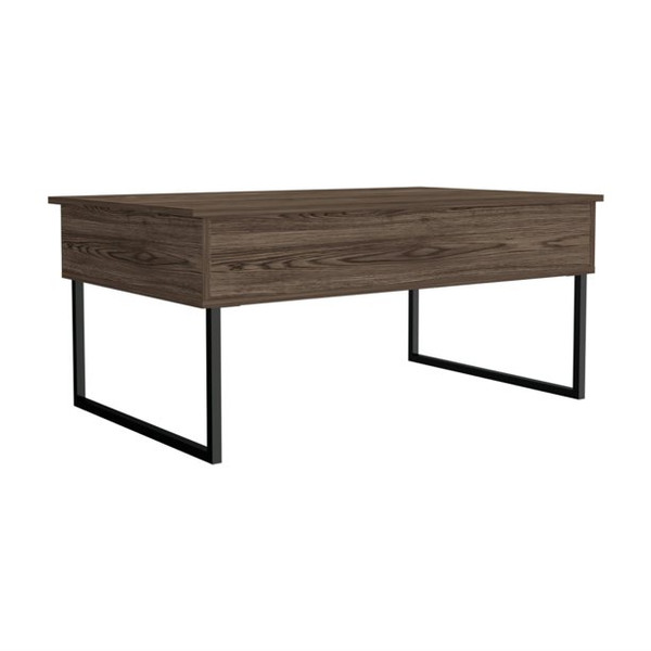 41" Dark Walnut Manufactured Wood Rectangular Lift Top Coffee Table 478436 By Homeroots