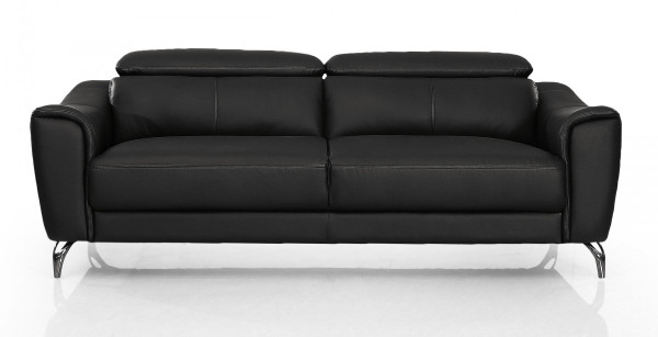 Urban 80" Black Leather Adjustable Headrest Sofa 480921 By Homeroots