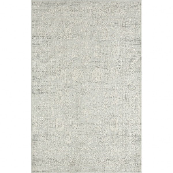 2' X 3' Ivory And Gray Floral Stain Resistant Area Rug 483036 By Homeroots