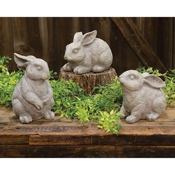 Resin Bunny Figurine 7" Assorted (Pack Of 3) G2327390 By CWI Gifts