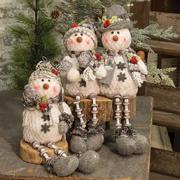 Plush Snowman Shelf Sitter Assorted (Pack Of 3) G2356220 By CWI Gifts