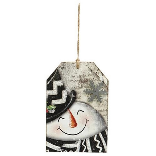Wood Snowman Tag Ornament 4 Asstd. (Pack Of 4) G2426100 By CWI Gifts