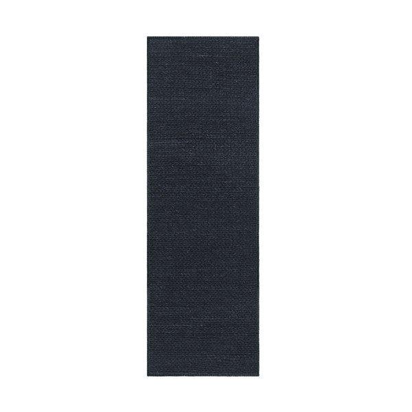 10' Black Wool Handmade Stain Resistant Runner Rug 486653 By Homeroots