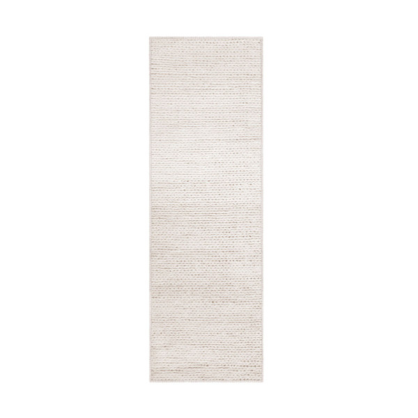 8' Off White Wool Handmade Stain Resistant Runner Rug 486660 By Homeroots