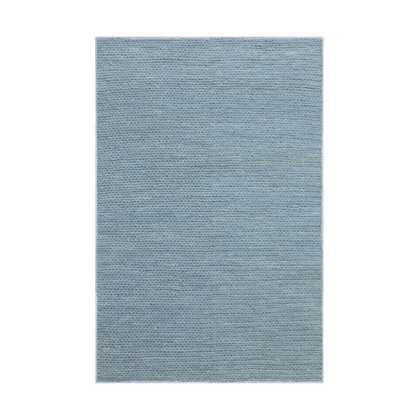 8' X 10' Light Blue Wool Handmade Stain Resistant Area Rug 486670 By Homeroots