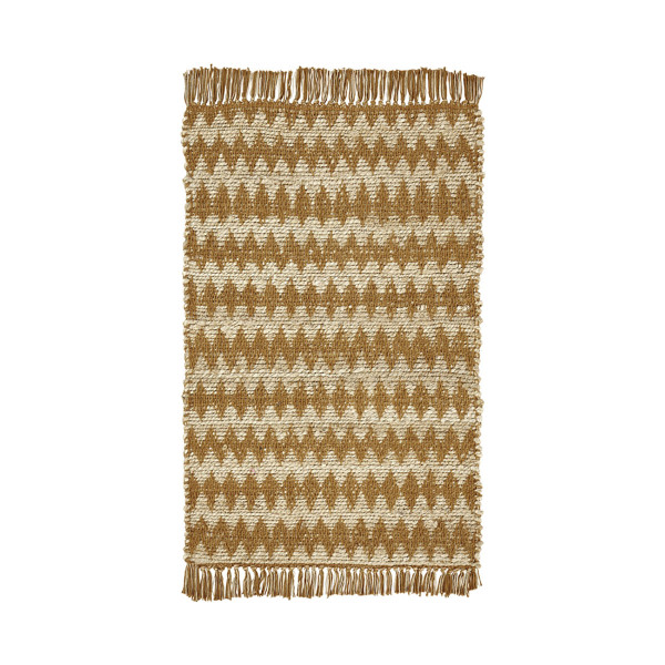 2' X 3' Gold Chevron Hand Woven Stain Resistant Area Rug With Fringe 486809 By Homeroots