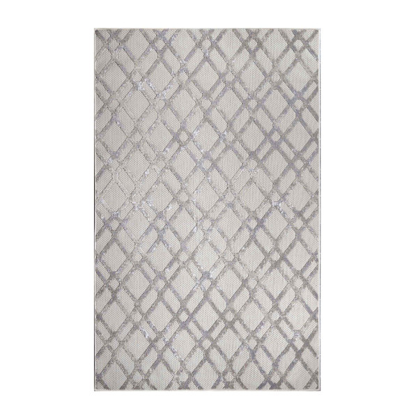 5' X 7' Slate Geometric Stain Resistant Non Skid Indoor Outdoor Area Rug 487014 By Homeroots