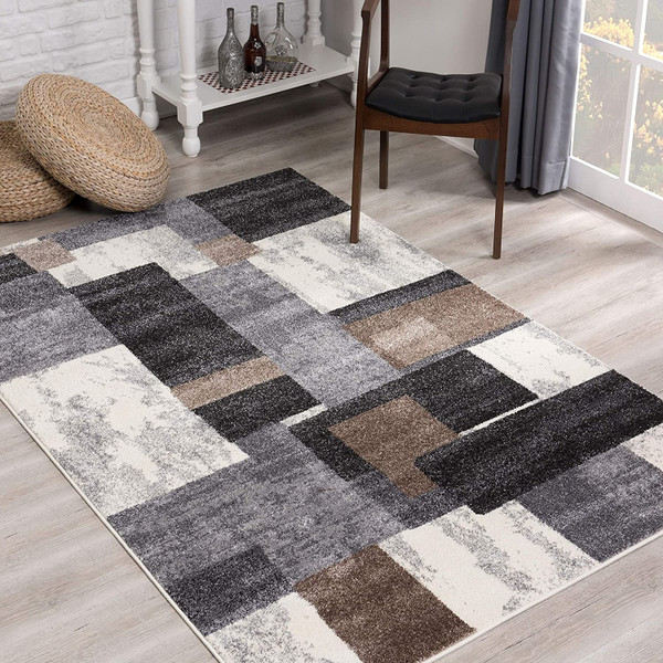 2' X 8' Brown Geometric Power Loom Stain Resistant Area Rug 487549 By Homeroots