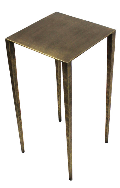 24" Brass Iron Square End Table 488529 By Homeroots