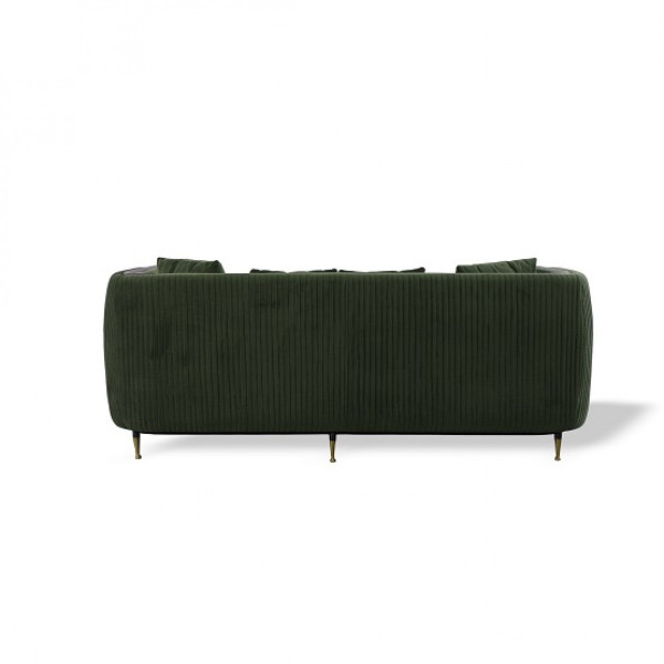 84" Dark Moss Green Velvet Standard Sofa 488835 By Homeroots