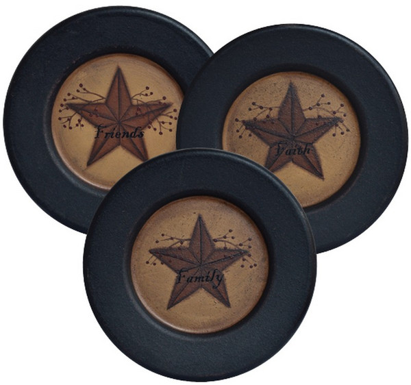 Faith Family Friends Star Plate 3 Asstd. (Pack Of 3) G31346 By CWI Gifts