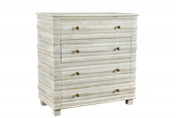 60" White Wash Solid Wood Seven Drawer Standard Dresser 489214 By Homeroots