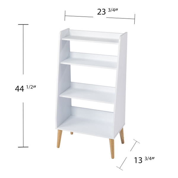 45" White Manufactured Wood Four Tier Etagere Bookcase 490165 By Homeroots
