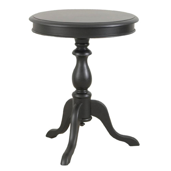 25" Black Manufactured Wood Round End Table 493222 By Homeroots